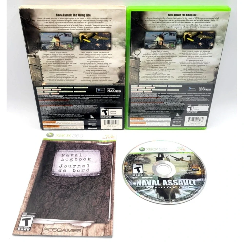 Naval Assault: The Killing Tide (Microsoft Xbox 360, 2010) CIB COMPLETE IN BOX